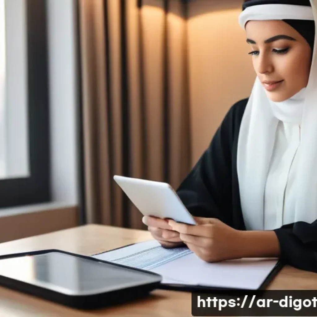 디지털 시대의 투자 및 재정 관리 전략 - **Prompt:** A young, thoughtful Arab individual, dressed in contemporary modest attire (e.g., a smar...